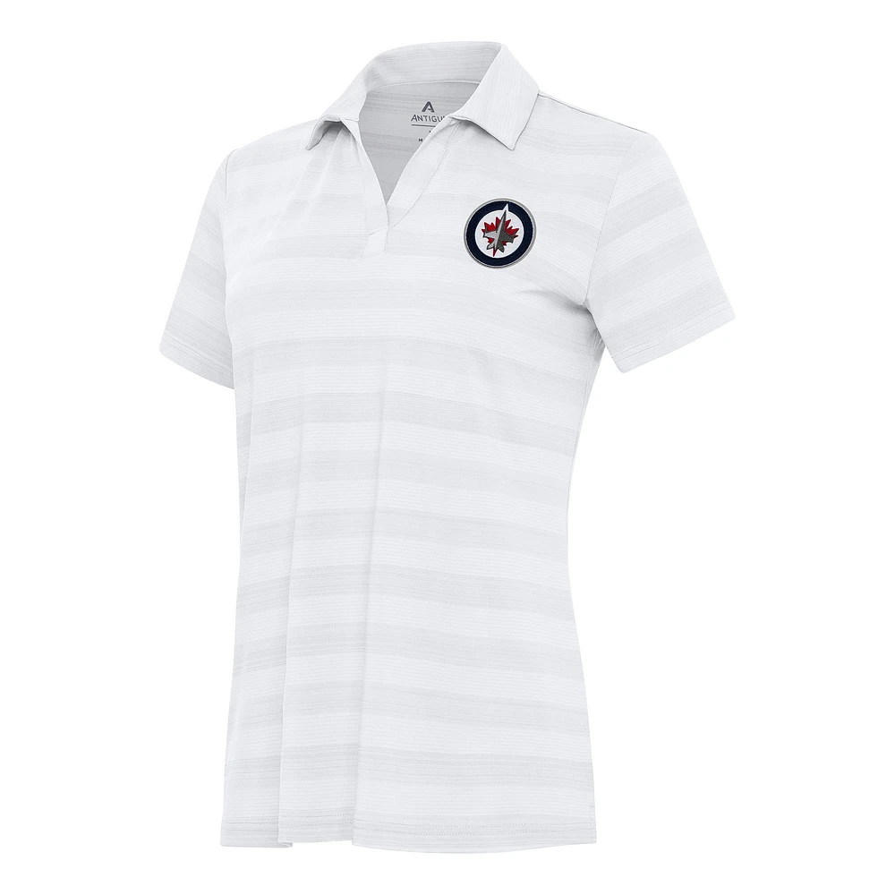 Women's Antigua White Winnipeg Jets Tunnel Polo