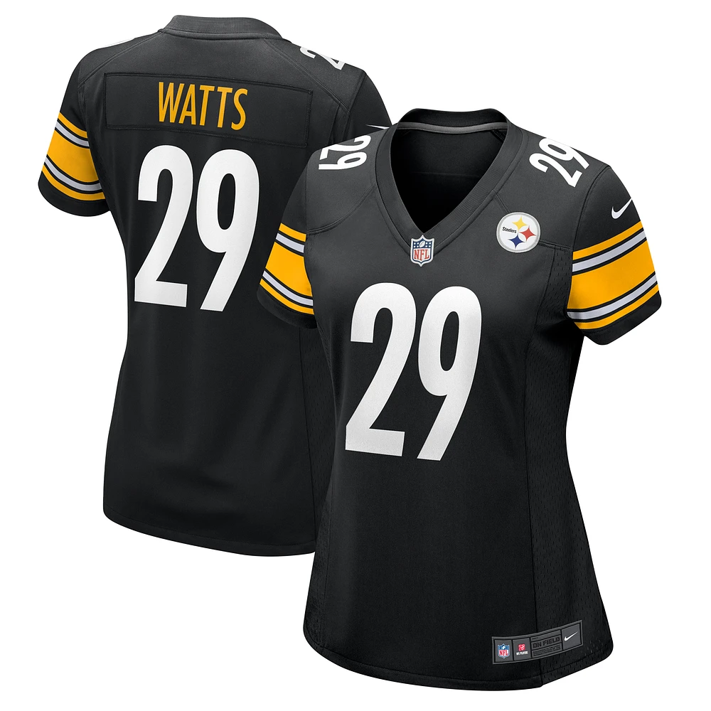Women's Nike Ryan Watts Black Pittsburgh Steelers Team Game Jersey