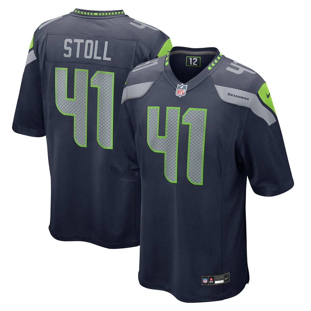 Men's Nike Chris Stoll College Navy Seattle Seahawks Game Jersey