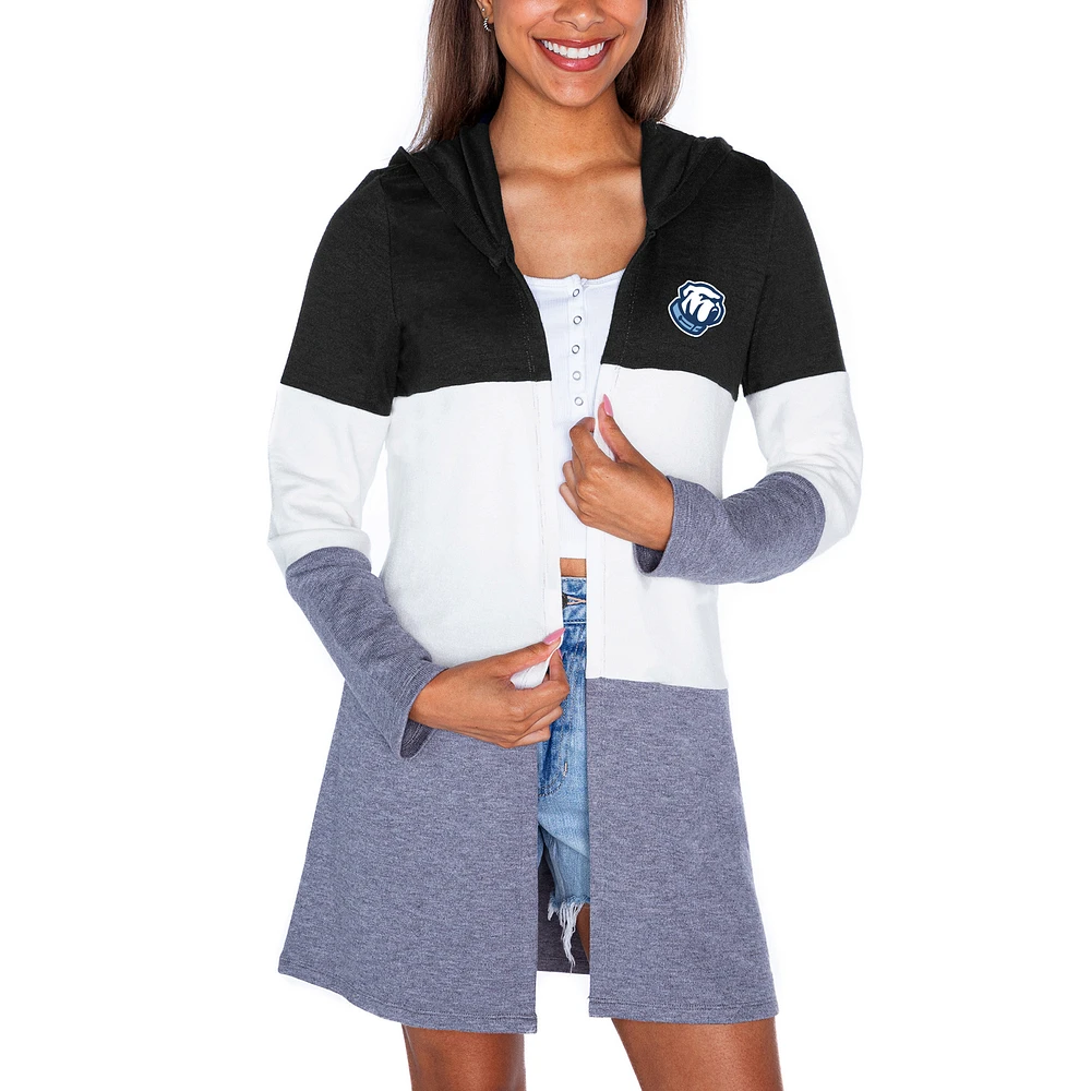 Women's Gameday Couture Black Citadel Bulldogs Colorblock Hooded Cardigan