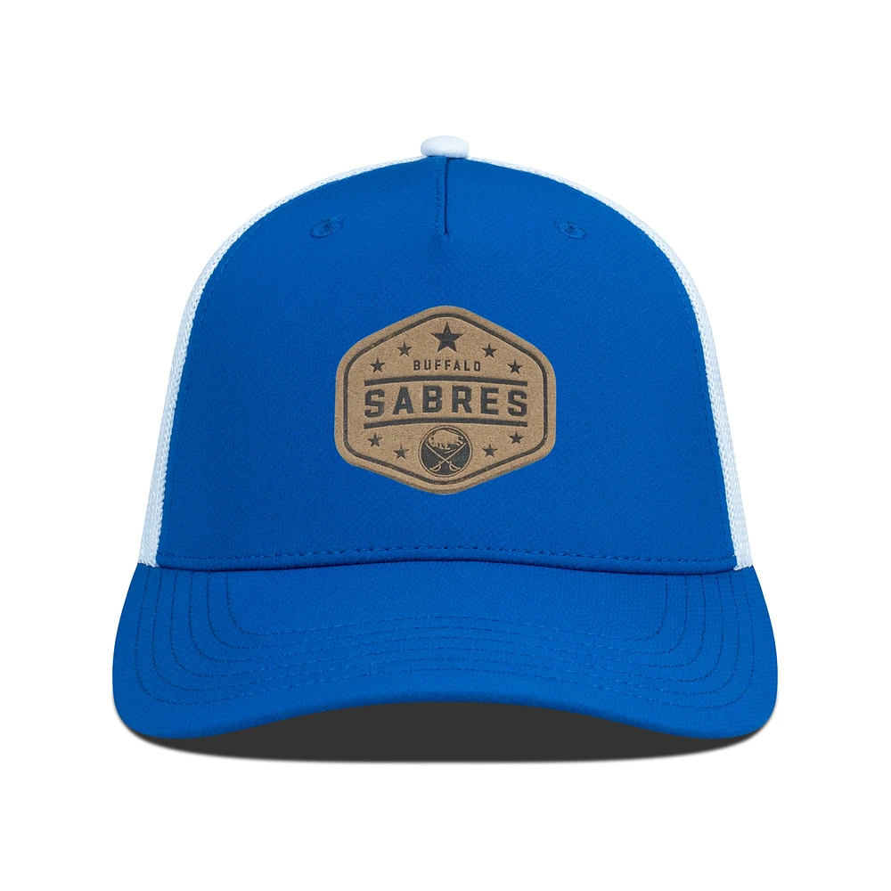 Men's Levelwear Royal Buffalo Sabres Faux Leather Patch Structured Adjustable Hat