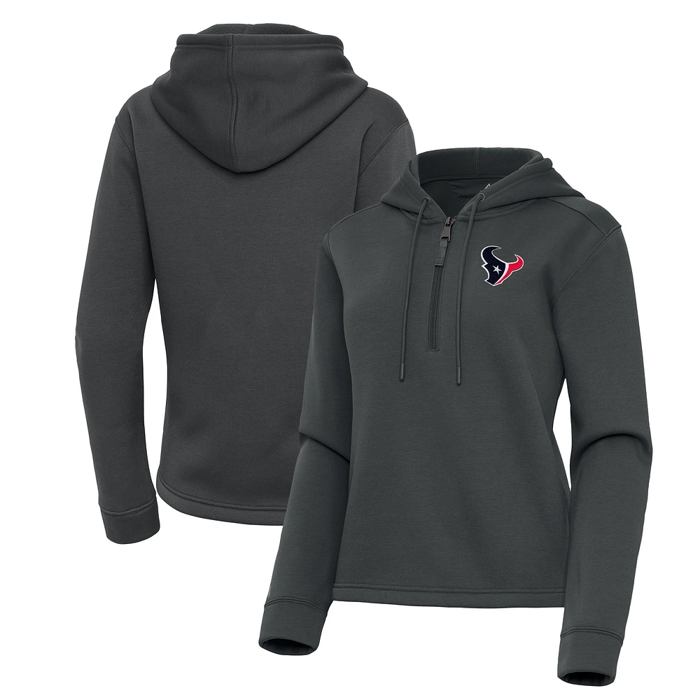 Women's Antigua Pewter Houston Texans Contemporary Quarter-Zip Hoodie