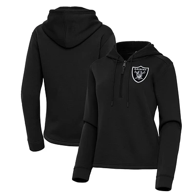 Women's Antigua Las Vegas Raiders Contemporary Quarter-Zip Hoodie