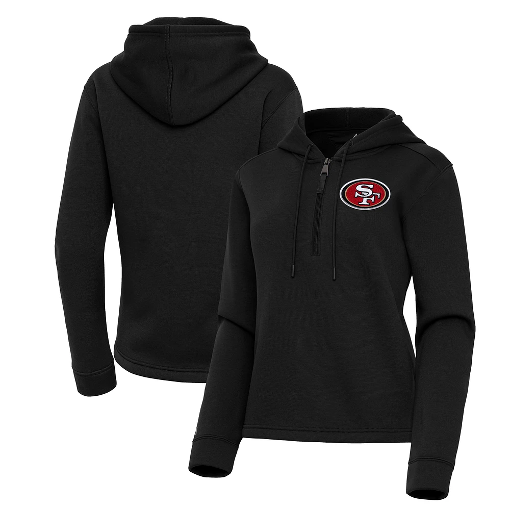 Women's Antigua San Francisco 49ers Contemporary Quarter-Zip Hoodie