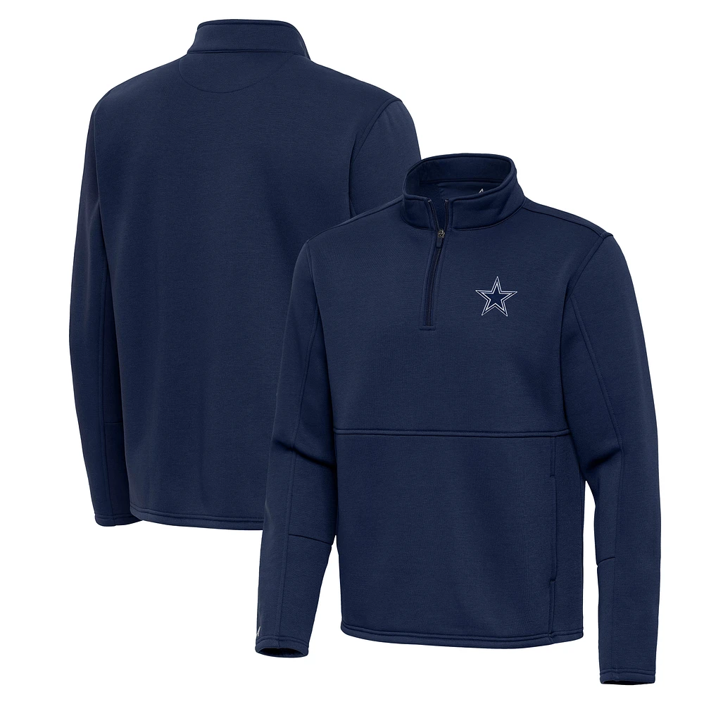 Men's Antigua Navy Dallas Cowboys Twist Quarter-Zip Pullover Jacket