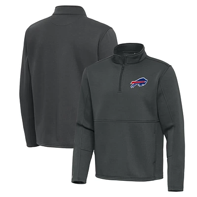 Men's Antigua Pewter Buffalo Bills Twist Quarter-Zip Pullover Jacket