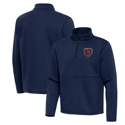 Men's Antigua Navy Chicago Bears Twist Quarter-Zip Pullover Jacket