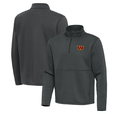 Men's Antigua Pewter Washington Commanders Twist Quarter-Zip Pullover Jacket
