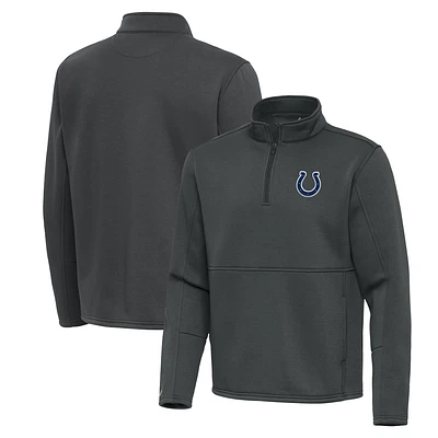 Men's Antigua Pewter Indianapolis Colts Twist Quarter-Zip Pullover Jacket