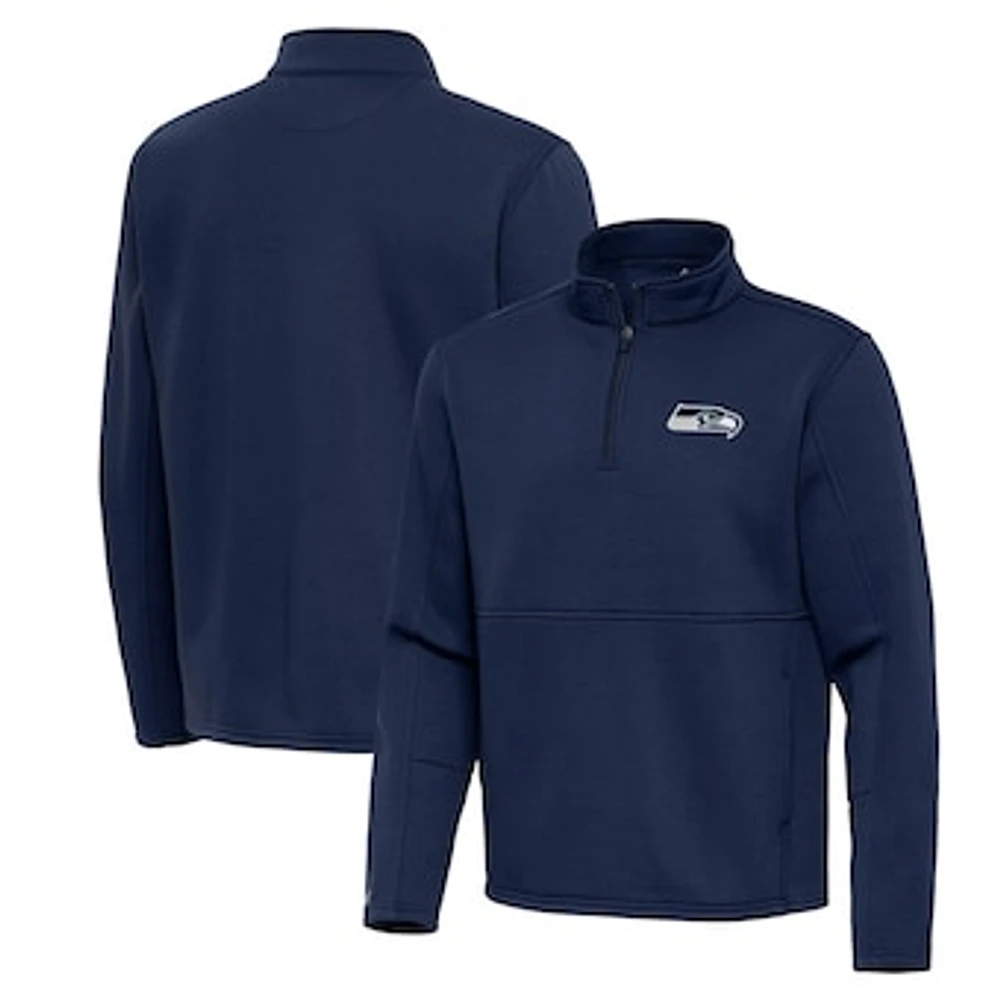 Men's Antigua Navy Seattle Seahawks Twist Quarter-Zip Pullover Jacket