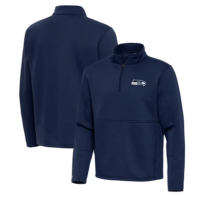 Men's Antigua Navy Seattle Seahawks Twist Quarter-Zip Pullover Jacket