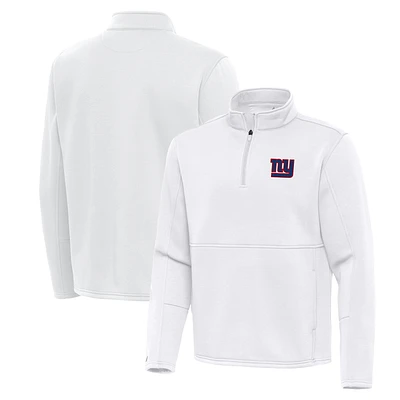 Men's Antigua White New York Giants Twist Quarter-Zip Pullover Jacket