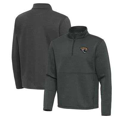 Men's Antigua Pewter Jacksonville Jaguars Twist Quarter-Zip Pullover Jacket