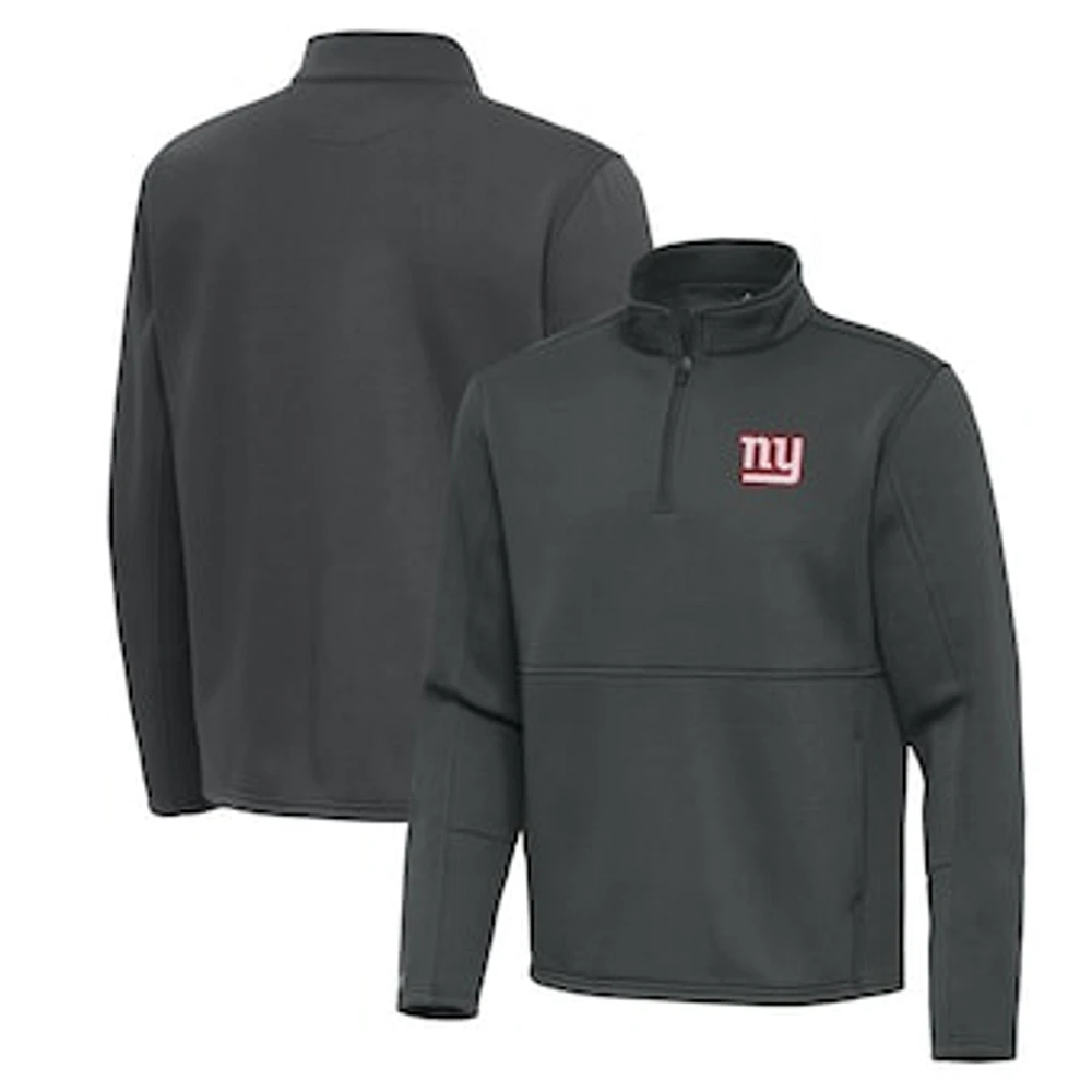 Men's Antigua Pewter New York Giants Twist Quarter-Zip Pullover Jacket