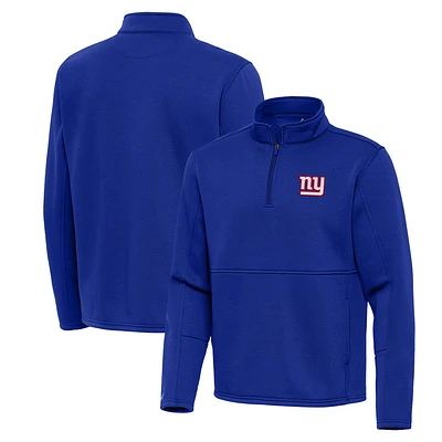 Men's Antigua Royal New York Giants Twist Quarter-Zip Pullover Jacket