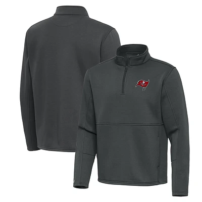 Men's Antigua Pewter Tampa Bay Buccaneers Twist Quarter-Zip Pullover Jacket