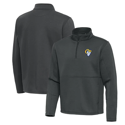 Men's Antigua Pewter Los Angeles Rams Twist Quarter-Zip Pullover Jacket