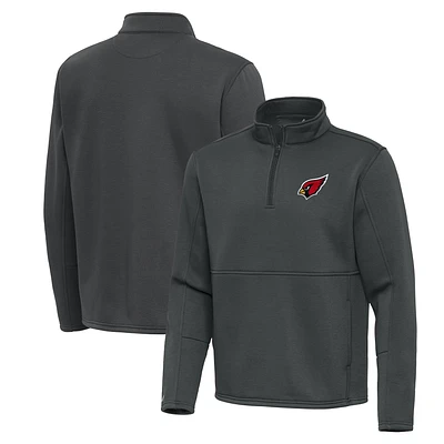 Men's Antigua Pewter Arizona Cardinals Twist Quarter-Zip Pullover Jacket
