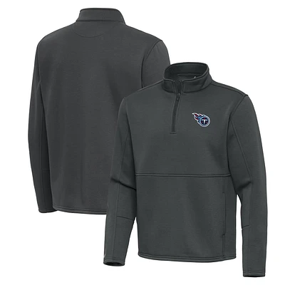 Men's Antigua Pewter Tennessee Titans Twist Quarter-Zip Pullover Jacket