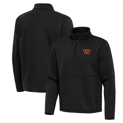 Men's Antigua Black Washington Commanders Twist Quarter-Zip Pullover Jacket