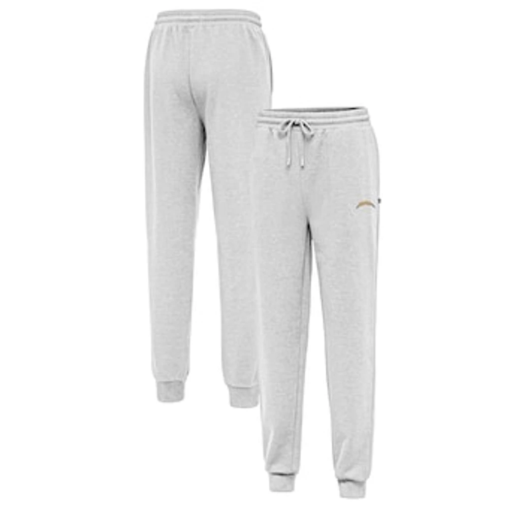 Men's Antigua Heather Gray Los Angeles Chargers Idol Jogger Pants