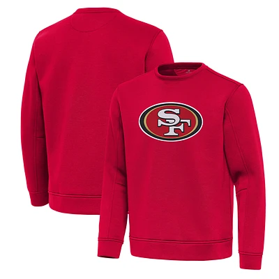 Men's Antigua Scarlet San Francisco 49ers Relevant Lightweight Pullover Sweatshirt
