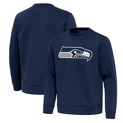 Men's Antigua College Navy Seattle Seahawks Relevant Lightweight Pullover Sweatshirt
