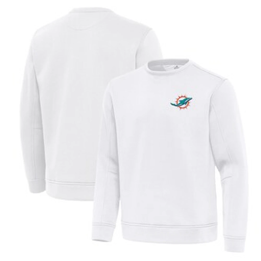 Men's Antigua Miami Dolphins Relevant Lightweight Pullover Sweatshirt