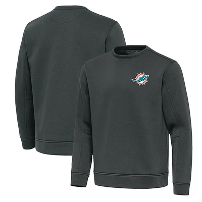 Men's Antigua Pewter Miami Dolphins Relevant Lightweight Pullover Sweatshirt