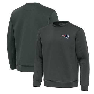 Men's Antigua Pewter New England Patriots Relevant Lightweight Pullover Sweatshirt