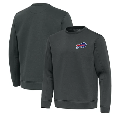Men's Antigua Pewter Buffalo Bills Relevant Lightweight Pullover Sweatshirt
