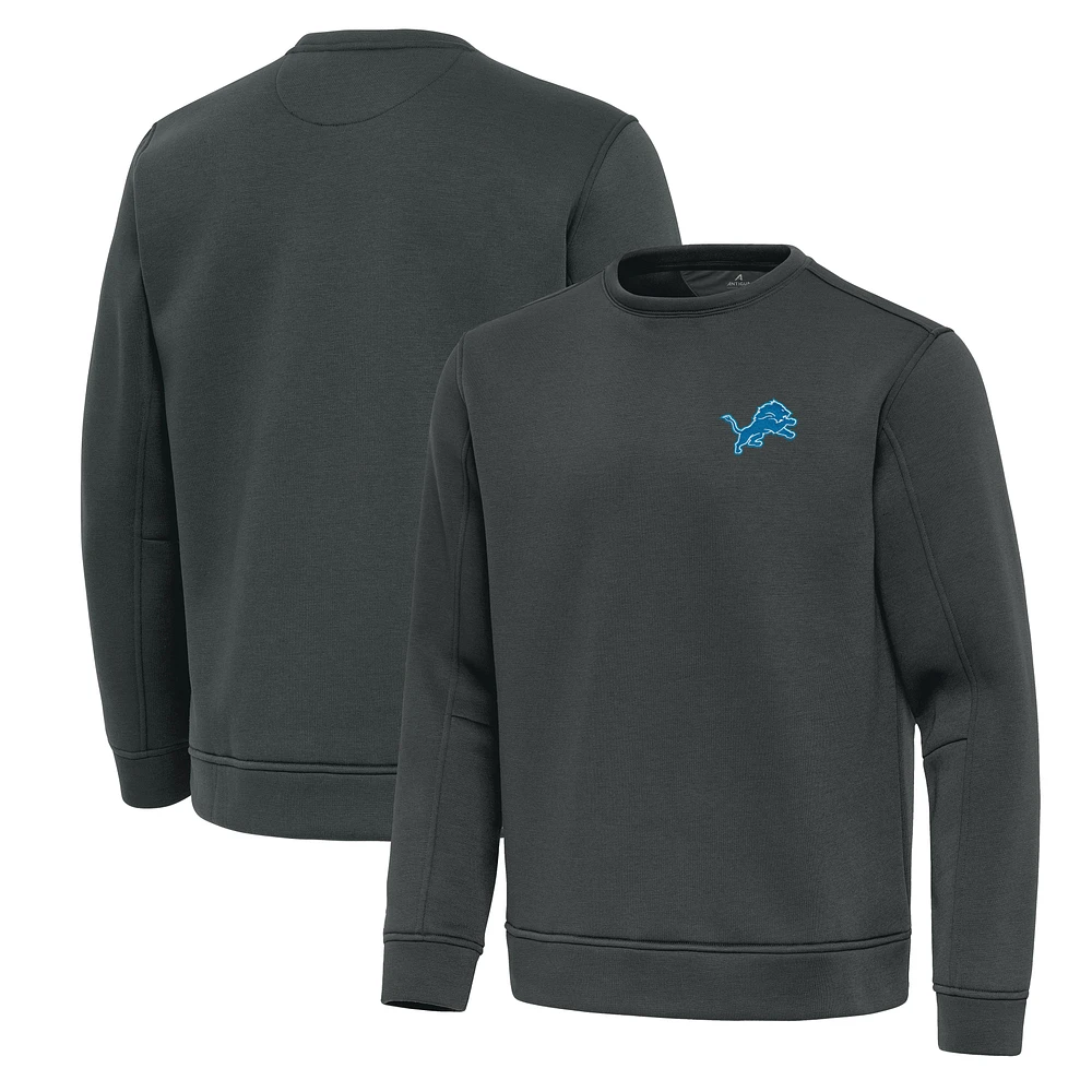 Men's Antigua Pewter Detroit Lions Relevant Lightweight Pullover Sweatshirt