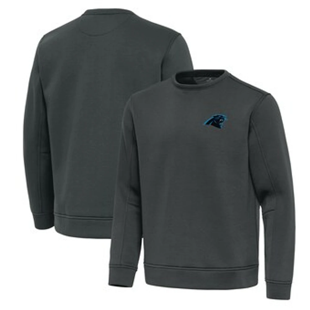 Men's Antigua Pewter Carolina Panthers Relevant Lightweight Pullover Sweatshirt