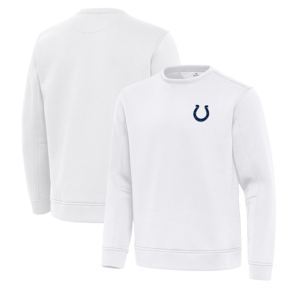 Men's Antigua White Indianapolis Colts Relevant Lightweight Pullover Sweatshirt
