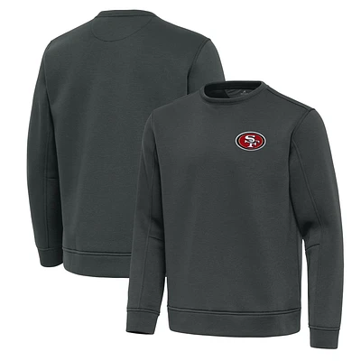 Men's Antigua Pewter San Francisco 49ers Relevant Lightweight Pullover Sweatshirt
