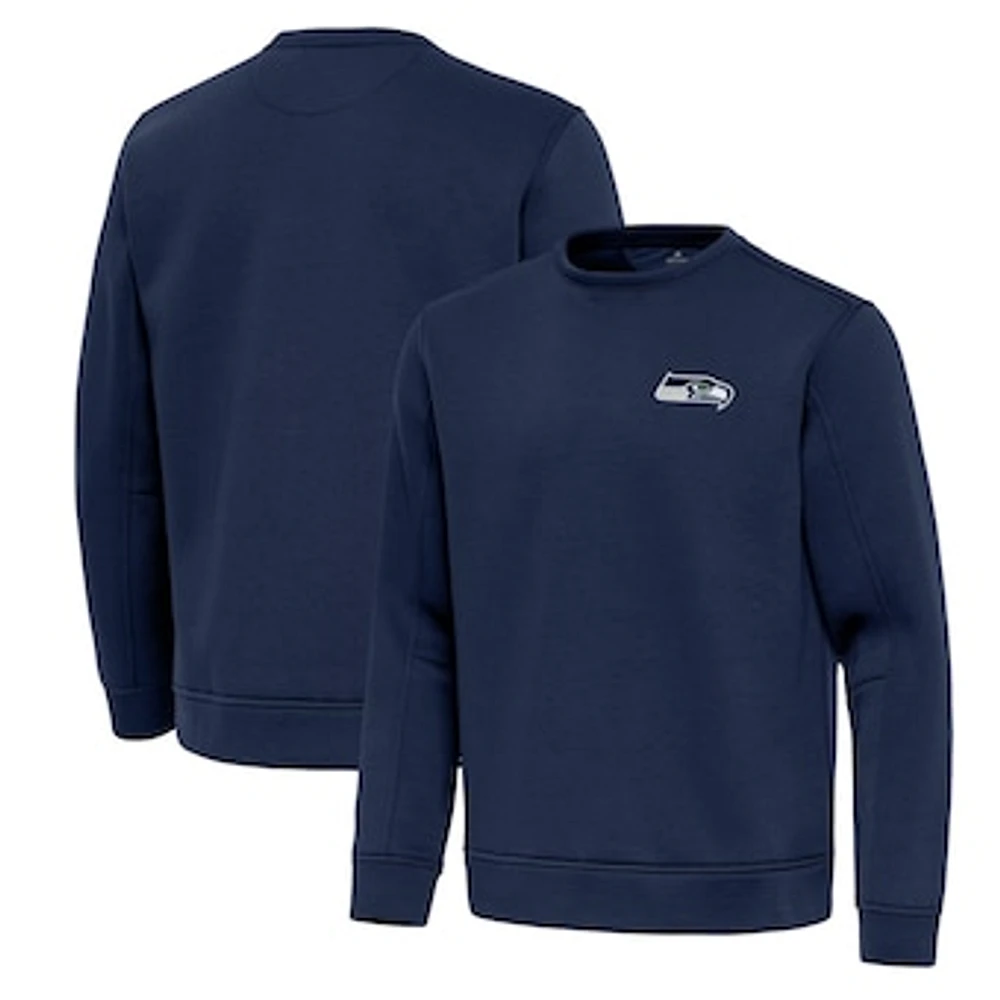 Men's Antigua Navy Seattle Seahawks Relevant Lightweight Pullover Sweatshirt