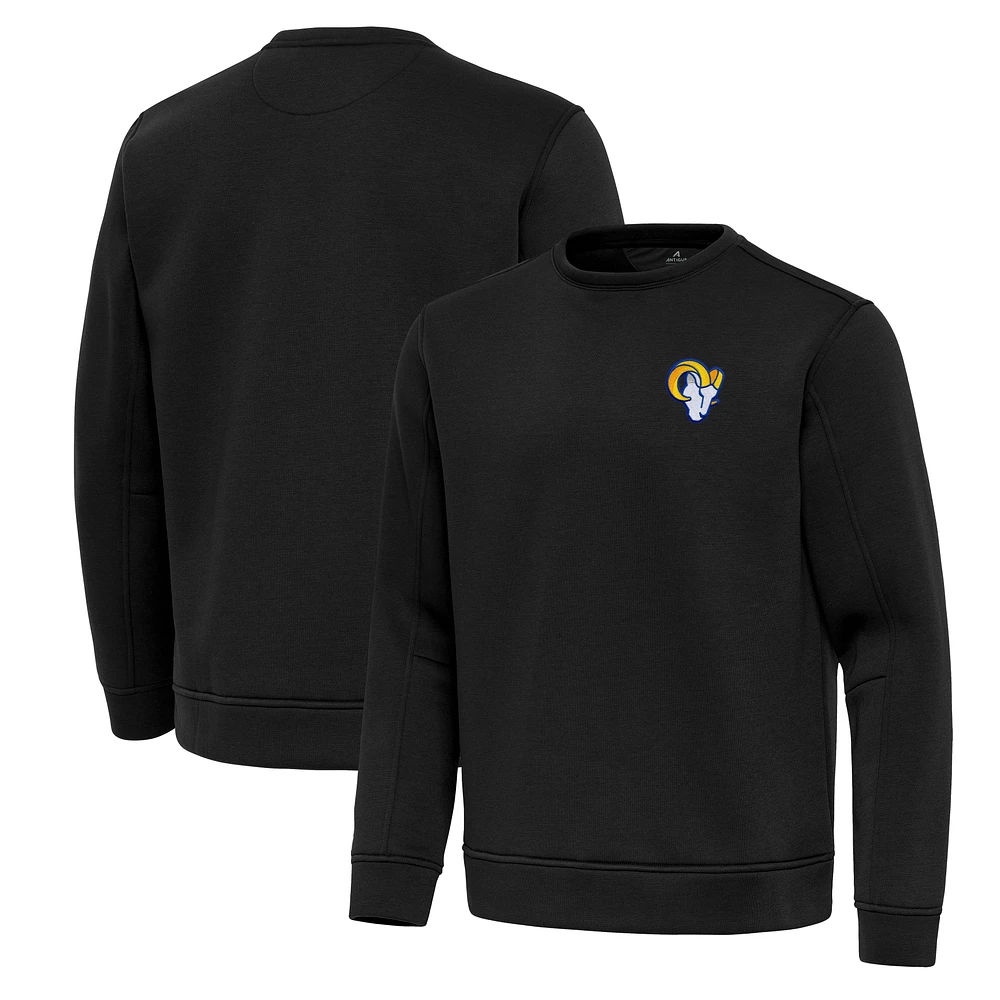 Men's Antigua Black Los Angeles Rams Relevant Lightweight Pullover Sweatshirt