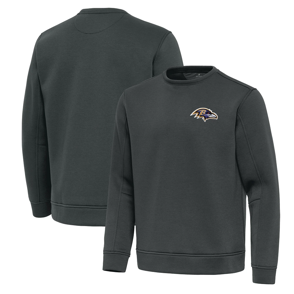 Men's Antigua Pewter Baltimore Ravens Relevant Lightweight Pullover Sweatshirt