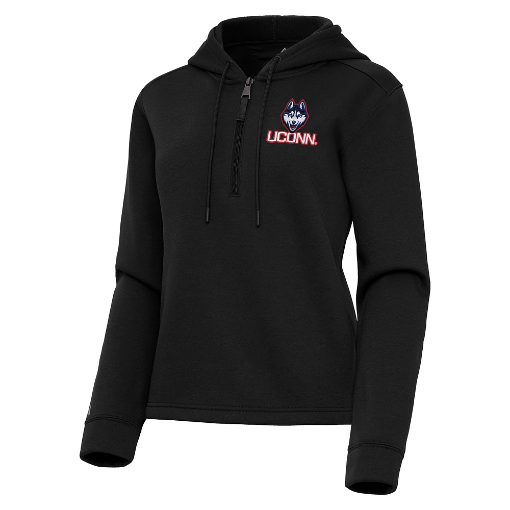 Women's Antigua UConn Huskies Contemporary Quarter-Zip Hoodie