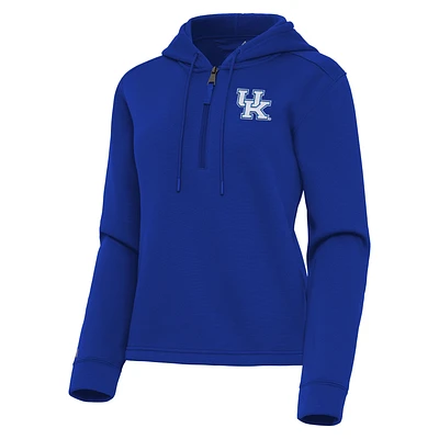 Women's Antigua Royal Kentucky Wildcats Contemporary Quarter-Zip Hoodie