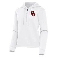 Women's Antigua Oklahoma Sooners Contemporary Quarter-Zip Hoodie