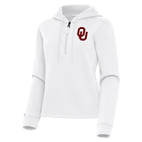 Women's Antigua Oklahoma Sooners Contemporary Quarter-Zip Hoodie