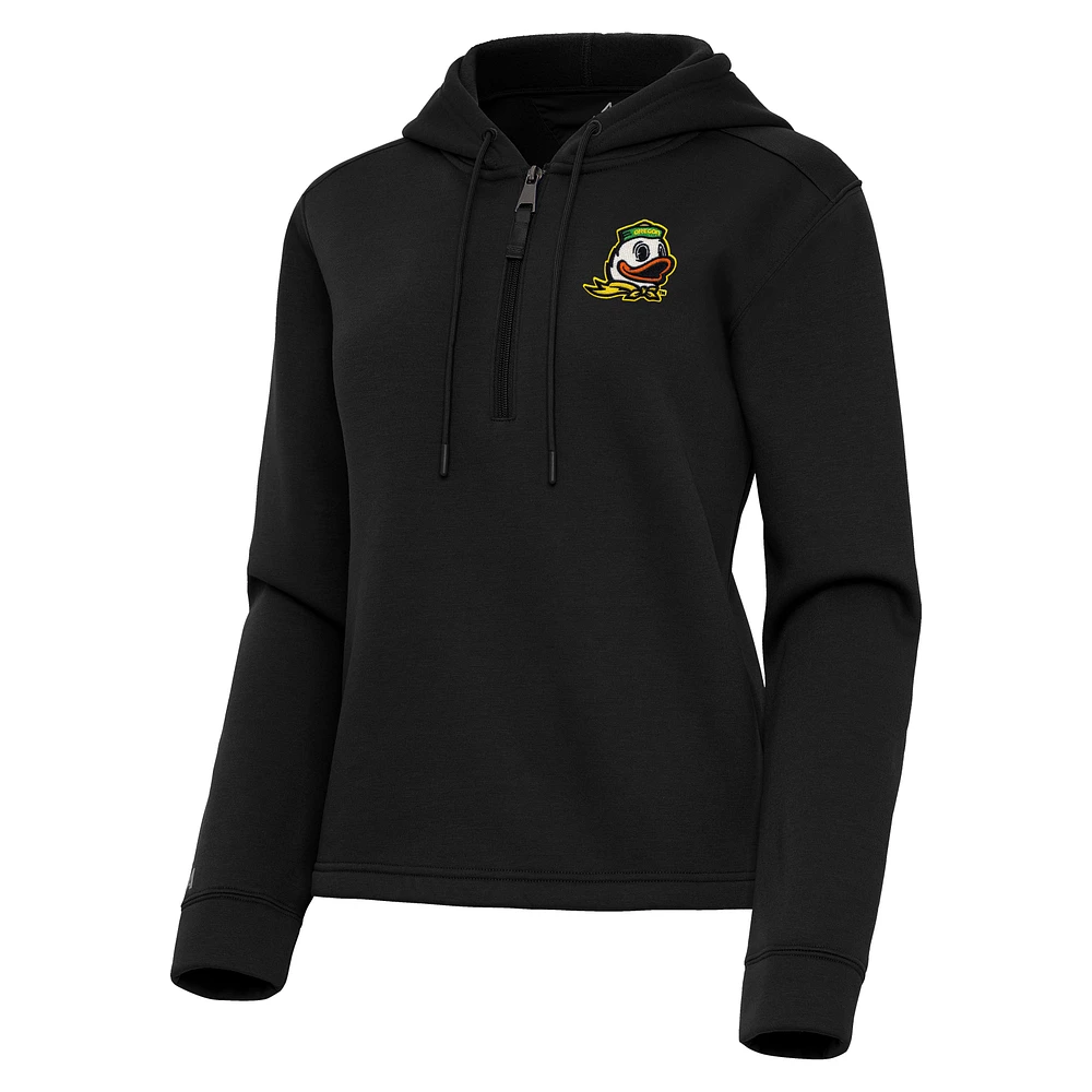 Women's Antigua Oregon Ducks Contemporary Quarter-Zip Hoodie