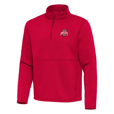 Men's Antigua Scarlet Ohio State Buckeyes Twist Quarter-Zip Pullover Jacket