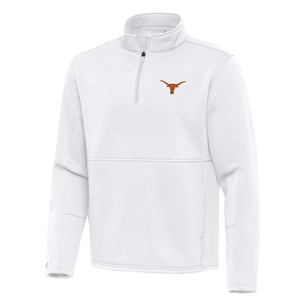 Men's Antigua White Texas Longhorns Twist Quarter-Zip Pullover Jacket