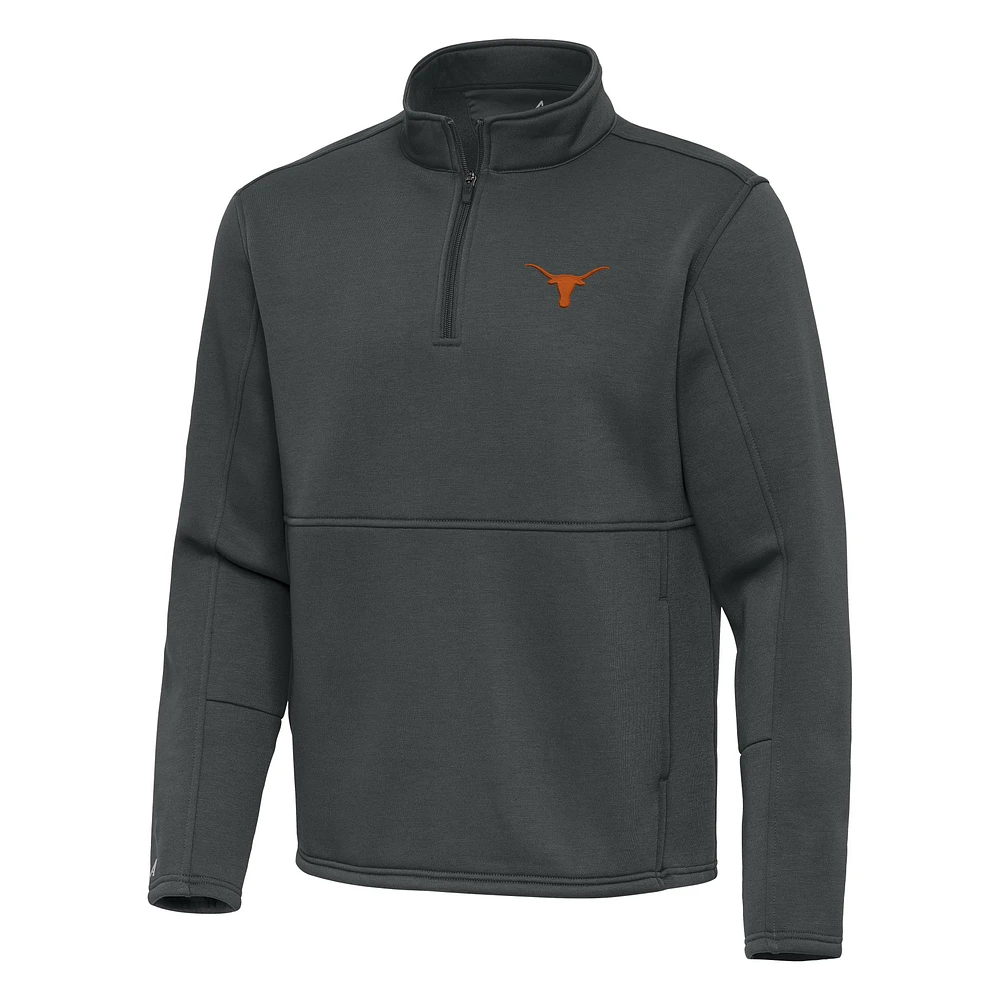 Men's Antigua Pewter Texas Longhorns Twist Quarter-Zip Pullover Jacket