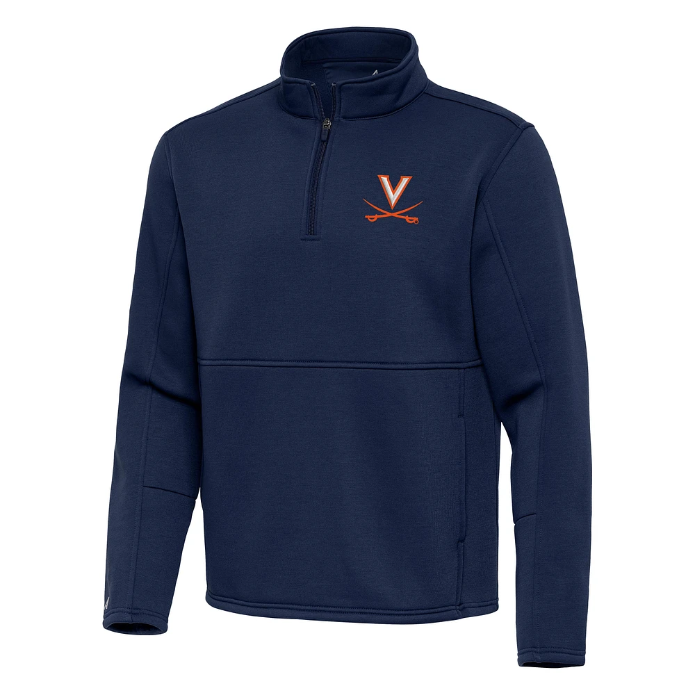 Men's Antigua Navy Virginia Cavaliers Twist Quarter-Zip Pullover Jacket