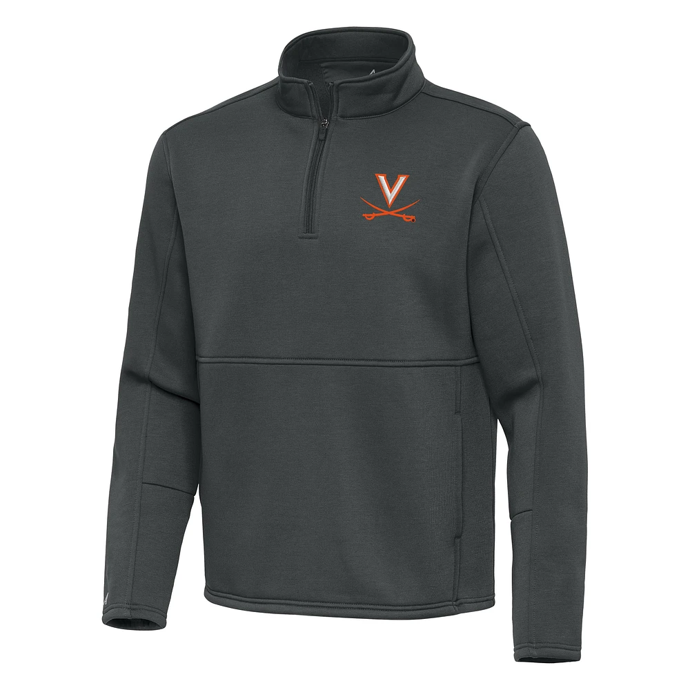 Men's Antigua Pewter Virginia Cavaliers Twist Quarter-Zip Pullover Jacket