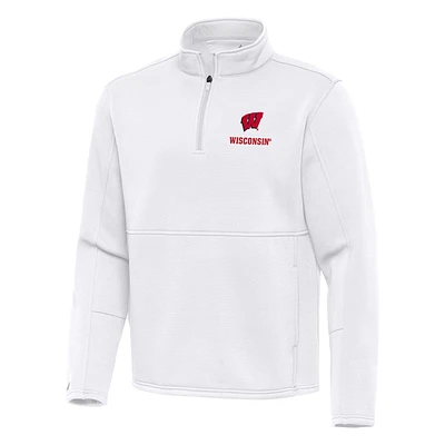 Men's Antigua Wisconsin Badgers Twist Quarter-Zip Pullover Jacket