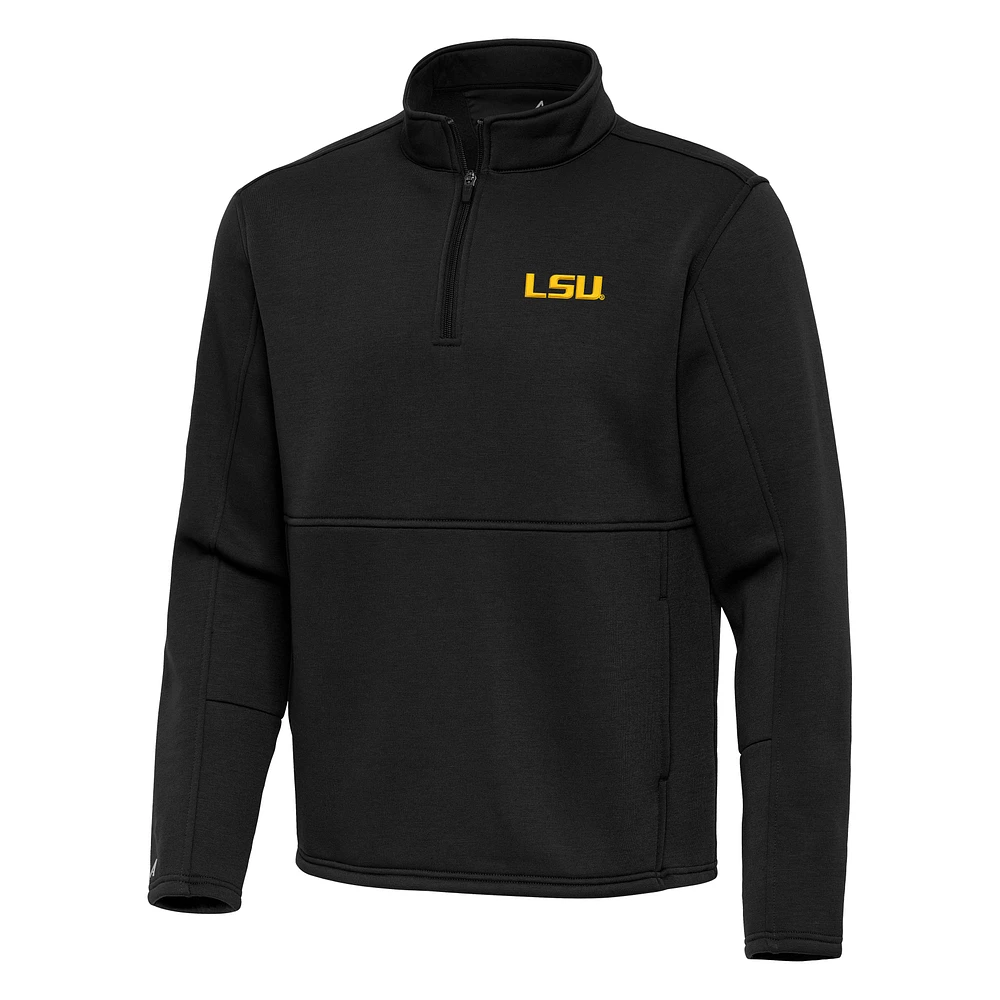 Men's Antigua Black LSU Tigers Twist Quarter-Zip Pullover Jacket